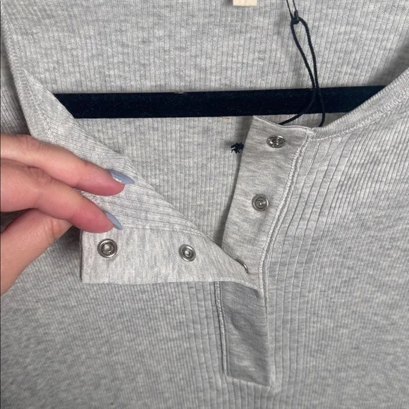 Loulou Studio Arro Ribbed Mélange Cotton Ribbed Long Sleeve Bodysuit Size Small - Picture 6 of 8